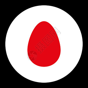 鸡蛋平面红色和白颜色圆环按钮白色字形图标黑色食物形式早餐细胞背景数字背景图片