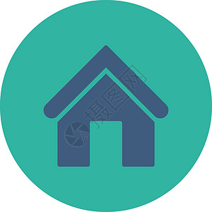 青山中的房子家用平板钴和青青色圆环按钮住宅抵押出生地栖息地家园财产庇护所建造房地产建筑学设计图片