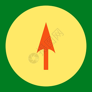 箭头轴 Y 平橙色和黄色圆环按钮光标生长导航箭头轴穿透力坐标指针背景图片