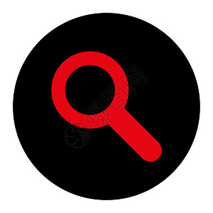 红色和黑色的搜索平板密集红色和黑色圆环按钮探索研究探险家审计测试玻璃放大镜工具眼睛定位背景图片