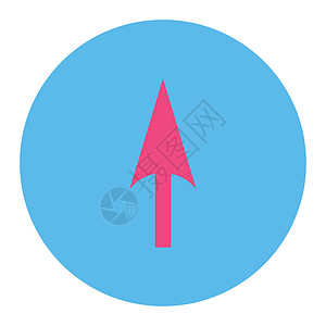 箭头轴Y平面粉色和蓝色圆环按钮生长导航箭头指针坐标光标穿透力背景图片