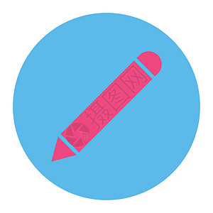 粉色和蓝色圆环按键图标铅笔签名记事本编辑背景图片
