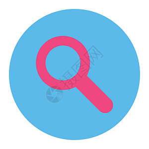 粉色蓝色圆环粉色和蓝色搜索平板圆环按钮探索眼睛审计定位放大镜探险家图标玻璃研究工具背景