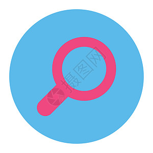 粉色蓝色圆环查看平平粉色和蓝色圆环按钮勘探学习研究图标镜片玻璃定位搜索手表探险家背景