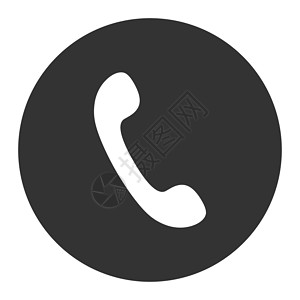 电话平面白色和灰色热线讲话电话号码图标扬声器电讯拨号戒指背景图片