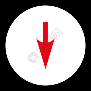 箭头平面红白双色圆环按钮指针白色图标血统红色黑色经济衰退穿透力光标导航背景图片