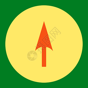 箭头轴 Y 平橙色和黄色圆环按钮生长导航箭头轴坐标光标穿透力指针背景图片