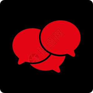 红色框和气球Webinar 图标社会字形讲话说话网络正方形按钮论坛气球黑色插画