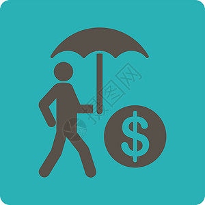 金融保险图标投资资金安全男人商务字形正方形经济阳伞人士背景图片