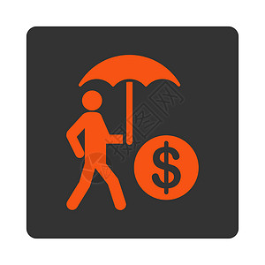 金融保险图标按钮投资男人安全经济硬币人士资金现金阳伞背景图片