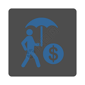 金融保险图标客户按钮男人正方形财富人士银行阳伞货币投资背景图片