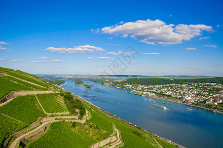 德国里因兰-普法尔兹附近莱茵河高清图片