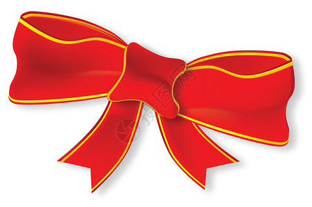 圣诞带红色包装展示季节性丝绸插图包装纸雪花丝带礼物背景图片