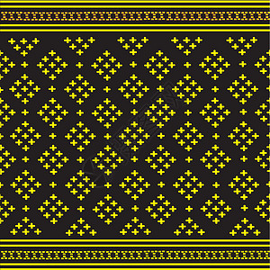 泰 泰国情况泰国模式丝绸黄色墙纸艺术手工黑色民间织物刺绣装饰品背景图片