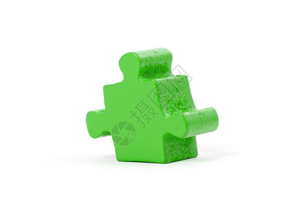 大拼图块集会商业拼图游戏绿色孤独插图阴影挑战白色背景图片