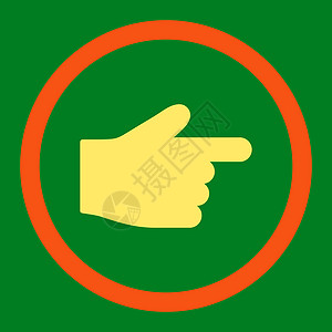 加斯托平平指平角橙色和黄色四向矢量图标指针作品光标字形拇指绿色导航手指背景棕榈设计图片