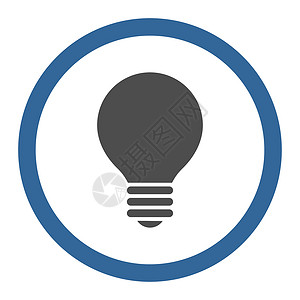钴和灰色四面圆弧形光标图标专利天才头脑灯泡字形发明创新玻璃照明解决方案背景
