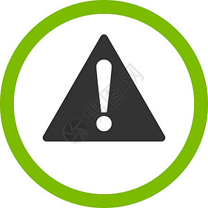 警告提示警告平板生态绿色和灰色 四向矢量图标帮助信号界面失败冒险服务台问号攻击暗示警报插画