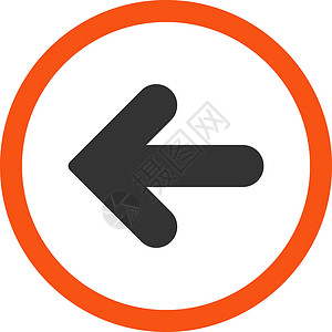 向箭头左平平橙色和灰色导航水平运动字形光标历史指针背景图片