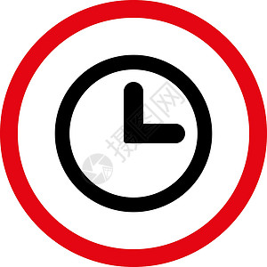 时间四象限时钟平板强化红色和黑色红与黑颜色四向矢量图标柜台时间小时跑表字形指针圆圈手表计时器速度设计图片