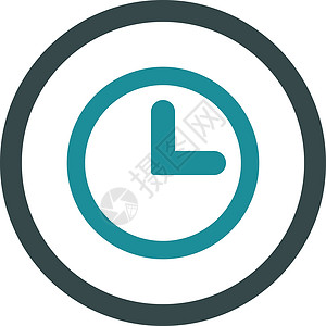 时间四象限时钟平板软蓝色颜色四向矢量图标手表时间跑表柜台圆圈计时器字形日程圆形商业设计图片