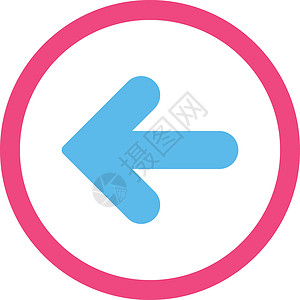 粉色向左箭头向箭头左平平粉粉色和蓝色四向矢量图标导航运动历史水平光标字形指针插画