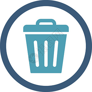 垃圾处理罐平坦青色和蓝颜色四向矢量图标字形垃圾箱回收环境生态垃圾桶篮子倾倒蓝色回收站背景图片