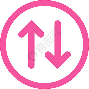 粉色向左箭头翻转平板粉色四向矢量图标插画
