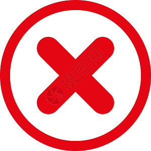 禁止驶入取消平板红色四向矢量图标橡皮字形危险插画