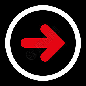 右箭头平平红和白颜色四向矢量图标字形运动水平背景导航用户指针运输指标黑色背景图片