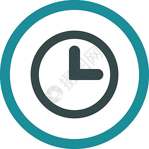时间四象限时钟平板软蓝色颜色四向矢量图标手表柜台商业圆圈小时跑表速度圆形计时器字形设计图片