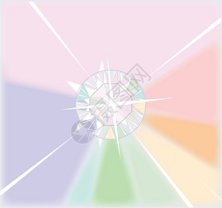钻石宝石宝藏插图射线反思水晶火花彩虹背景图片