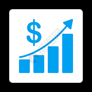 可视化图表图标销售额增长图标金融白色背景统计商业黑色蓝色生长销售量字形设计图片