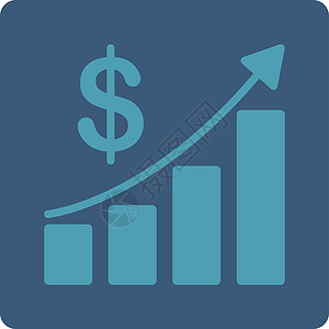 青色图标销售额增长图标数据统计信息市场分析生长条形蓝色图表字形销售量设计图片