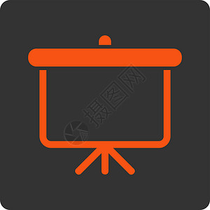 投射图标灰色黑板横幅推介会屏幕字形木板橙色教育投影背景图片