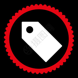 圆标贴标贴平红和白彩红色标签圆邮票图标指标依恋密码徽章背景操作榜样字形物品卡片插画
