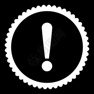 感叹符号平面白彩粉圆印章图标安全指针海豹橡皮注意力预防冒险感叹号邮票信号插画