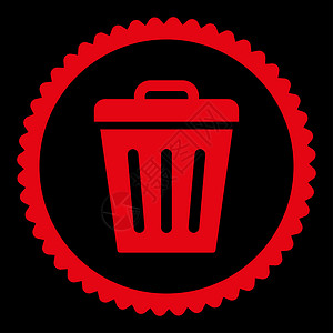 垃圾桶可平铺红色整周邮票图标环境橡皮背景生态回收站倾倒垃圾箱黑色海豹回收背景图片