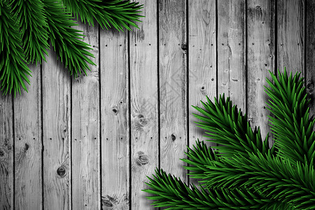木制木板上的箭枝绿色灰色环境叶子枞树木头插图背景图片