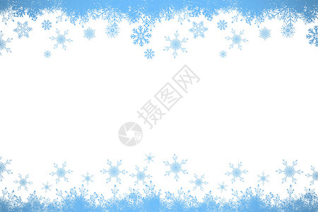 蓝色雪片边框框架雪花天气绘图计算机背景图片
