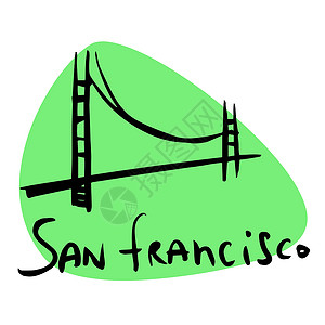 美国桥美国旧金山CA美国分会插画