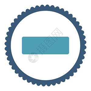 立构图标淡化平立青色和蓝色环形邮票图标垃圾长方形橡皮海豹回收站证书垃圾桶背景