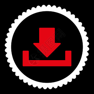 下载红白双色平板打印版邮票图标储蓄保管箱黑色橡皮海豹箭头背景贮存收件箱磁盘背景图片
