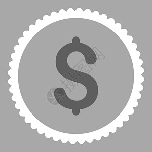灰色橡皮美元平面暗灰色和白颜色圆环邮票图标海豹字形购物橡皮市场经济贷款支付货币背景设计图片