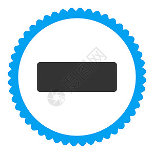 垃圾桶扁平图标减去扁平的蓝色和灰色圆形邮票图标垃圾长方形垃圾桶证书回收站橡皮海豹背景