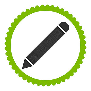 绿色和灰色绿绿色环面邮票图标生态证书编辑铅笔橡皮记事本签名海豹背景图片