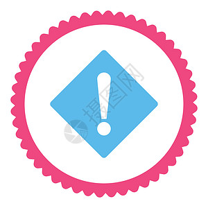 平平粉色和蓝色的圆周邮票图标出错注意力海豹惊呼菱形警报信号事故安全橡皮危险背景图片