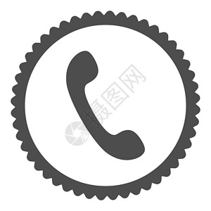 电话平面灰色环邮票图标背景图片