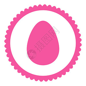鸡蛋平粉色圆面邮票图标背景图片