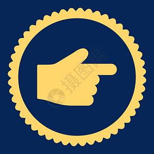 手偶平平偶点黄色圆印章图标邮票背景手指蓝色光标证书棕榈指针拇指作品插画